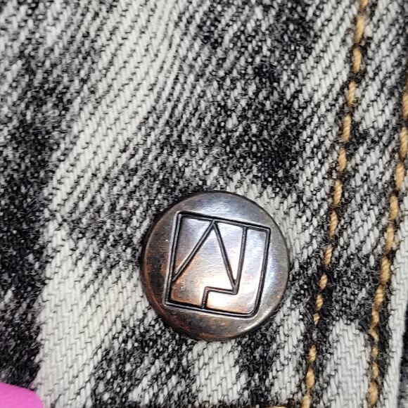 Vintage 80s Biker Denim Jacket Womens M/L 23x25 Sherpa-Lined - Picture 12 of 16